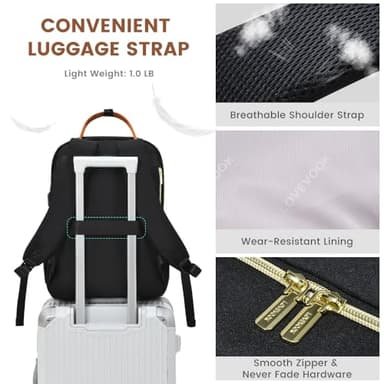 LOVEVOOK Laptop Backpack for Women, Water Resistant Travel Work Backpacks Purse Stylish College Business Teacher Nurse Computer Bag - Image 6