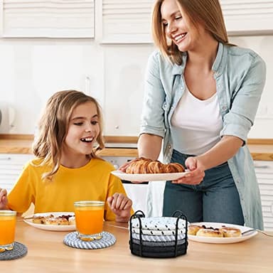 Coasters for Drinks, Coasters Set of 4 - Color, 8 Pack Coaster Set, Absorbent Coaster with Holder, Coffee Table Decor, Living Room Decor for House Warming Gifts - Image 6