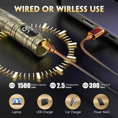 Hair Clippers for Men Cordless Professional Beard Trimmers with LCD Display Electric Grooming Rechargeable Shaver Zero Gapped T/Blade Cutting Kit Gift for Women Men Children - Image 2