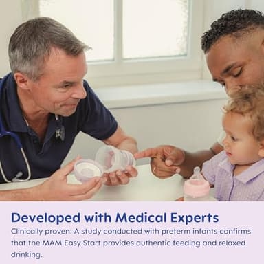 MAM 9oz Easy Start Anti-Colic Baby Bottles, Medium Flow, Breastfeeding-Like Silicone Nipple, Reduces Colic, Gas, & Reflux, Easy-to-Clean, BPA-Free, Baby Bottles for Newborns, 2+ Months - Image 3