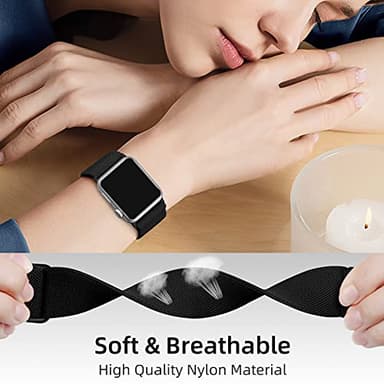 DaQin 3 Pack Stretchy Solo Loop Compatible with Apple Watch Bands for Men 49mm 46mm 45mm 44mm 42mm, Soft Nylon Braided Elastic Strap for iWatch Band Series 11 10 9 8 7 6 5 4 3 SE Ultra 3 Ultra 2 Ultra - Image 3