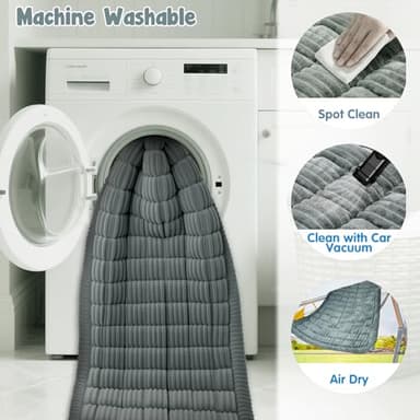 puxinargo Backseat Pet Bed Mat, Plaid Dog Bed for Car Back Seat, Flannel Dog Covers for Loveseats, Non-Slip Travel Pet Mat, Custom Fit for Backseat Extenders and Seat Covers, 54"x24.8", Blue Grey - Image 6