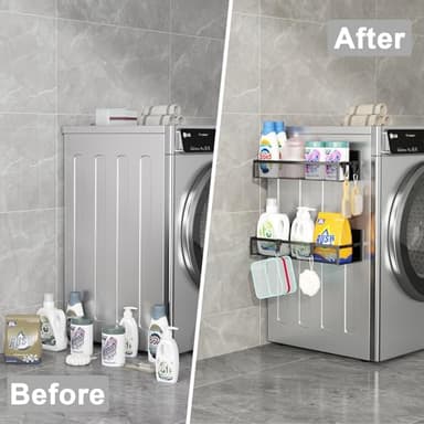 Aufworld Magnetic Spice Rack for Refrigerator, 2 Pack Magnetic Shelf, Fridge Magnet Organizer with Moveable 4 Hooks, Magnetic Fridge Shelf for Kitchen Organization and Storage (2 Pack) - Image 6