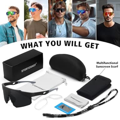 STORYCOAST Polarized Sports Sunglasses for Men Women Fishing Cycling Bike Running Sun Glasses UV Protection Matte Black Frame/Gray Lens - Image 7