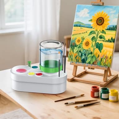 2025 Upgraded Paint Brush Cleaner: Art Supplies for Kids&Adults, Paint Station for Kids, Portable Water Circulation Paint Brush Washer Tool for Artists, Christmas&Birthday Gifts for Kids&Adults - Image 6
