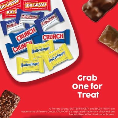 Butterfinger, CRUNCH, Baby Ruth, 100 Grand Minis, Assorted Candy Bars, Great for Sharing, Bulk 135 Count Pack, 55.3 oz - Image 6
