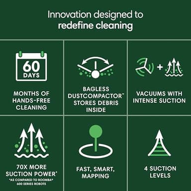 iRobot Roomba 205 DustCompactor Vac Robot Vacuum - Auto-Compacts Debris Within The Robot, No Emptying for 60 Days, Bagless, Intense Power-Lifting Suction, LiDAR Navigation, Multi-Surface Cleaning - Image 3