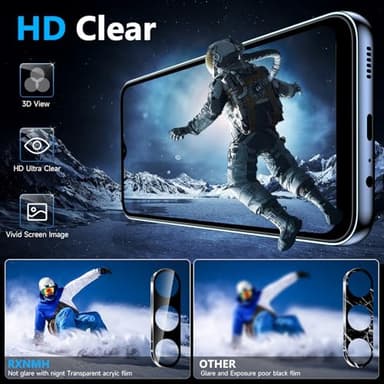 RXNMH 2 Pack Samsung Galaxy A15 5g Screen Protector With 2 Pack Fit For Samsung A15 Camera Lens Protector,Upgraded HD Tempered Glass, Touch Sensitive,Bubble Free,Case Friendly - Image 7