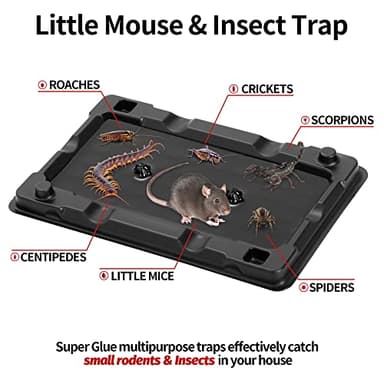 LULUCATCH Mouse & Insect Traps 12 Pack, Heavier Sticky Traps with Non-Toxic Glue for Small Mice & Insects. Sticky Mouse Traps Indoor, Easy to Set, Safe to Children & Pets - Image 2