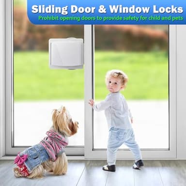 Sliding Door Lock, 2 Pack Child Safety Sliding Glass Door Lock for Sliding Glass Doors, Sliding Windows, Sliding Closet, etc. Easy to Installation Provides More Security for Your Baby and Pets - Image 2