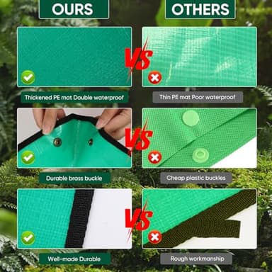 HKZ Repotting Mat for Indoor Plant - 39.5'' x 39.5'' Planting Soil Mess Control, Portable Succulent Planting Potting Tray Waterproof Gardening Bonsai Tools Transplanting(Pale Green) - Image 7