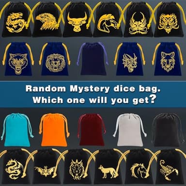 CiaraQ Mystery DND Dice Sets - Random 9 Complete Polyhedral Dice Sets with 9 Random Bags, Wide Range of Patterns, Surprise Blind Box DND Gifts for Dungeons & Dragons, Role Playing Table Game - Image 3