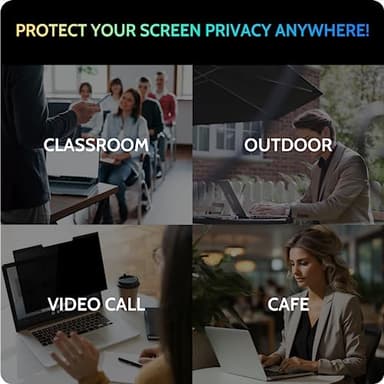 Peslv Magnetic Laptop Privacy Screen 15.6 inch for 16:9 Computer Monitor, 15" Removable Anti Glare Protector Blue Light Filter Shield Compatible with Lenovo Hp Dell Acer Asus Thinkpad Envy Xps - Image 7