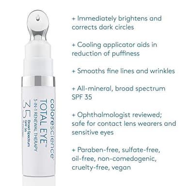Colorescience Total Eye 3-in-1 Renewal Therapy, 0.23 Fl Oz, Medium - Image 2