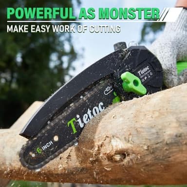 Tietoc Mini Chainsaw 6 Inch with 2 Batteries, Electric Saw Gifts for Men Dad Husband Gardener, Cool Gadgets for Men 2025, Mens Gifts for Fathers Birthday, Perfect Gifts Idea for Mothers Mom Women - Image 6