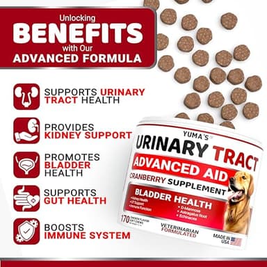 Dog UTI Treatment - 170 Treats - Cranberry Supplement for Dogs - Bladder Control - Urinary Tract Infection Treatment - UTI Medicine Multivitamin - Vitamins and Supplements - Made in USA - Image 2