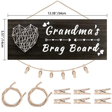 Yunfan Mothers Day Gifts for Grandma Grandma's Brag Board from Granddaughter Grandson Grandkids Picture Frame Photo Holder Birthday Christmas Thanksgiving Valentines Gifts - Image 2