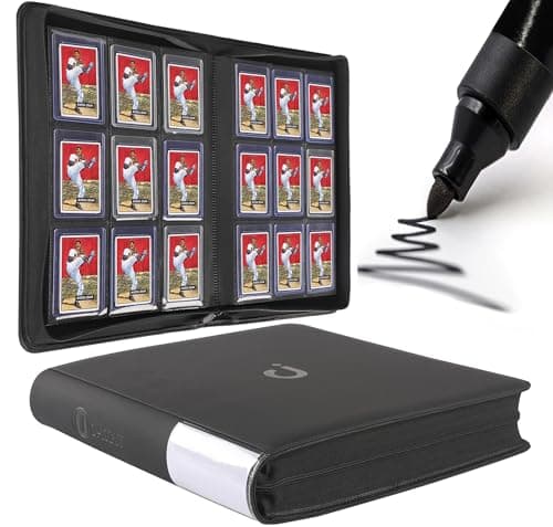 D DACCKIT Toploader Binder, Holds 288 Toploaders - 9-Pocket Top Loader Binder for 3" x 4" Rigid Card Holders for Trading Cards or Sports Cards（Model B，Classic Black ） - Image 1