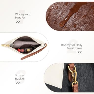 LOVEVOOK Laptop Bag for Women, 15.6 Inch Work Bags for Women, Vintage Leather Laptop Tote Bag, Waterproof Computer Bags with Clutch Purse, Large Capacity Briefcase, Business Office Handbag for Work - Image 8
