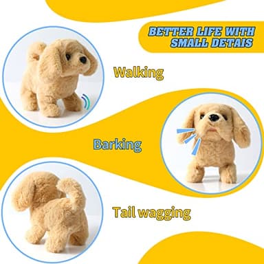 KSABVAIA Plush Golden Retriever Toy Puppy Electronic Interactive Dog - Walking, Barking, Tail Wagging, Stretching Companion Animal for Kids Toddlers - Image 2