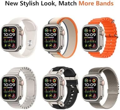 amBand 3 in 1 Metal Case Compatible with Apple Watch Series 9/8/7 45mm, W1 Rugged Bumper Protector [Turning into Ultra 3/2/1 Upgrade] with Watch Crown + Back Cover, Natural Titanium - Image 6