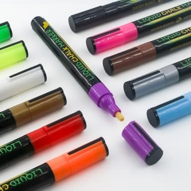 Belenova Liquid Chalk Markers Erasable Set of 12 Colors, Neon Liquid Chalk Pens for Chalkboard, Chalk Markers for Blackboard Fine Tip for Whiteboard, Glass, Windows, Mirrors, Restaurant Menu & Signs. - Image 2