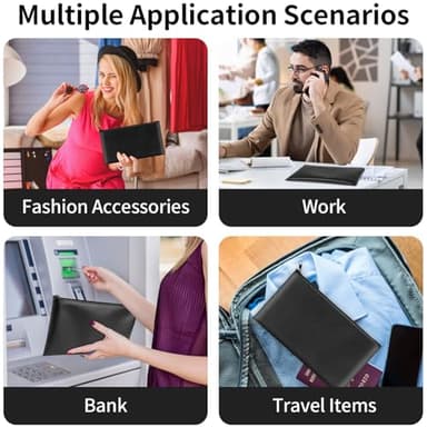 2 Pack Money Bags with Zipper, 11x6.1 Inch PU Leather Cash Pouch, Secure Bank Bag for Coins, Bills, Checks, Invoices, Cosmetics, Tools (Black) - Image 6