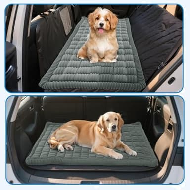 puxinargo Backseat Pet Bed Mat, Plaid Dog Bed for Car Back Seat, Flannel Dog Covers for Loveseats, Non-Slip Travel Pet Mat, Custom Fit for Backseat Extenders and Seat Covers, 54"x24.8", Blue Grey - Image 7