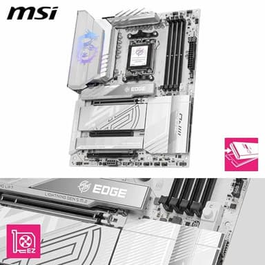 MSI MPG X870E Edge TI WiFi Motherboard, ATX - Supports AMD Ryzen 9000/8000 / 7000 Processors, AM5-80A SPS VRM, DDR5 Memory Boost 8400+MT/s (OC), PCIe 5.0 x16, M.2 Gen5, Wi-Fi 7, 5G LAN - Image 3