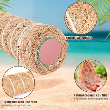 KintKita Large Moss Pole Monstera Plant Support Stakes 116 Inch,4 PCS 20.8 Inch & 2 PCS 16.5 Inch Moss Poles for Plants,Plant Poles for Climbing Plants,Coco Coir Pole for Indoor Plant Grow Upwards - Image 2