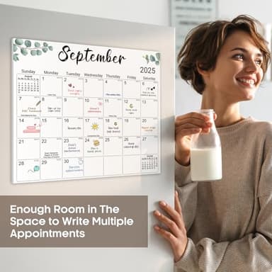 Aesthetic 2025-2026 Magnetic Calendar for Refrigerator, Fridge Magnet Runs Until December 2026, 20 Monthly Planner with Greenery Design for Easy Organizing - Image 3