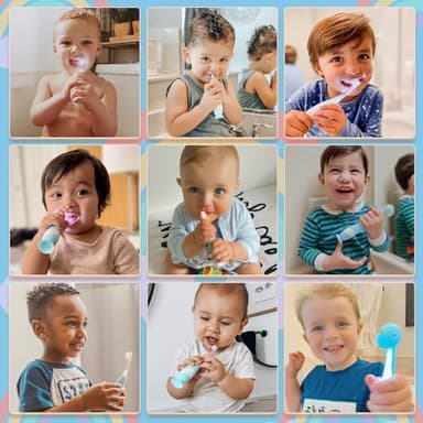 Papablic Toddler Sonic Electric Kids Toothbrush for Ages 1-3 Years, Baby Electric Toothbrush with Cute Penguin Cover and Smart LED Timer, 2 Brush Heads (Pippin) - Image 6