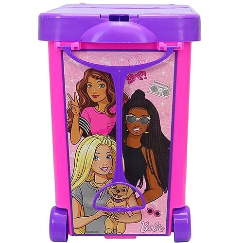 Barbie Store It All! Rolling Storage Bin – Extra-Large Organizer Case with Wheels & Handle for Barbie Dolls, Clothes, Accessories & Playsets – Pink Portable Travel Toy Box - Image 1