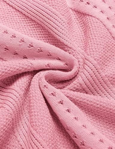 COOFANDY Men's Short Sleeve Shirts Knit Button Down Polo Shirt Casual Summer Beach Tops Light Pink - Image 5