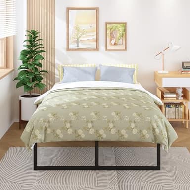 Lutown-Teen 18 Inch California King Bed Frames Sturdy Mattress Foundation, Heavy Duty Metal Cal King Platform with Steel Slats Support No Box Spring Needed, Noise Free, Easy Assembly, Black - Image 5