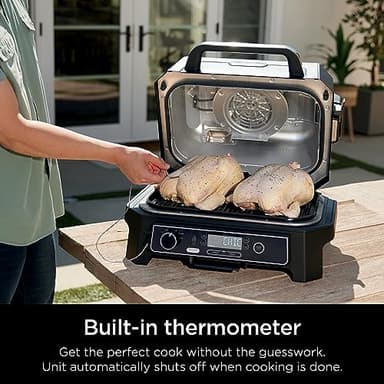 Ninja | Grill & Smoker | Outdoor Woodfire Pro XL | 4 in 1 Grill, BBQ Smoker, Air Fryer & Bake | Portable | Includes Built in Thermometer & 2 Woodfire Pellet Packs | Dark Grey | OG850 - Image 7