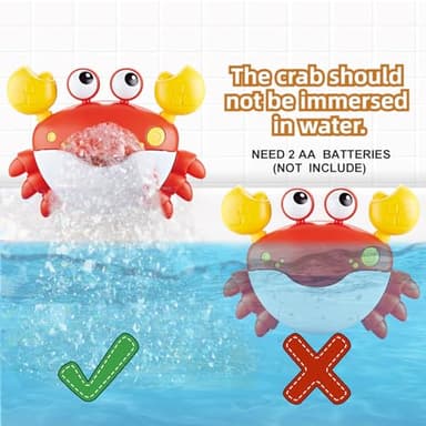 Baby Bath Toys for Toddlers, Crab Bath Bubble Maker with 12 Songs, 3 Pack Wind-up Pool Toys for Kid, Bathtub Toys As Birthday Gift for Boys Girls - Image 7