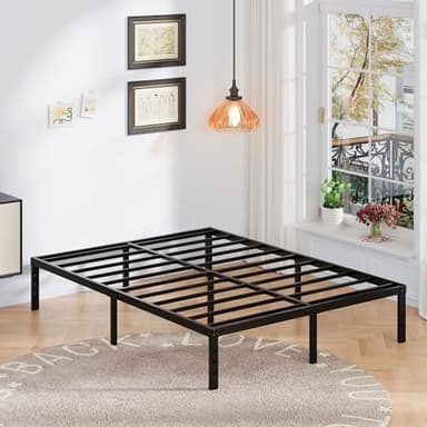 Upcanso 16 Inch Cal King Bed Frame with White Skirt Cover, Metal California King Bed Frames with Storage, No Box Spring Needed, Heavy Duty, Easy Assembly, Noise Free, Mattress Foundation - Image 5