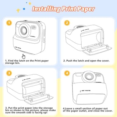 Kids Instant Digital Cameras for Boys and Girls, 1080P HD Dual-Lens Selfie Digital Camera with Print Paper & 32G Card, Christmas Birthday Gifts Toys for Toddler and Teenagers Age 3-16 Years Old - Image 8