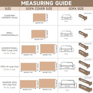 VClife Boho Armchair Couch Cover, Anti-Slip Chenille Sofa Cover for 1 Cushion Couch Sofa, Modern Khaki Jacquard Couch Covers for Dog Kid Versatile Furniture Sofa Protector 71"X90"' - Image 2