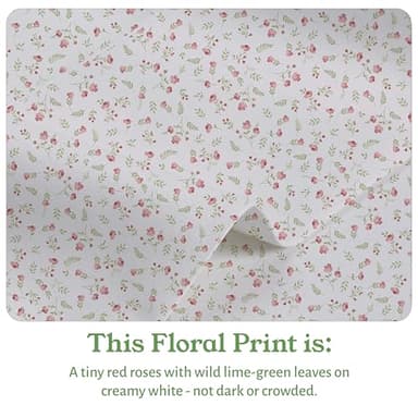 California Design Den King Floral Sheet Set, 100% Organic Cotton Percale Sheets, Deep Pocket King Sheets & Pillowcase Set - Floral - Image 2
