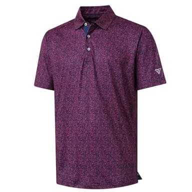M MAELREG Polo Shirts for Men Quick Dry Fit Short Sleeve Performance Moisture Wicking Print Men’s Golf Shirts - Image 1