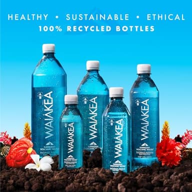 Waiākea - Hawaiian Volcanic Water - Naturally Alkaline Water - pH Range 7.6 to 8.2 - All Natural Minerals & Electrolytes - 100% Recycled Water Bottles - Bottled Water 24 Pack - 10.14 Fl Oz, 330 mL - Image 4