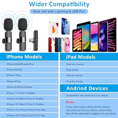 MAYBESTA Wireless Lavalier Microphone for iPhone, iPad, Android - Bluetooth Lapel Phone Mic for Video Recording - Mini Clip on Microphones for Tiktok YouTube Podcast Interview - Image 5
