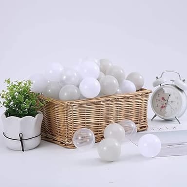 Dekeyoo Ball Pit Balls Pack of 200 - BPA Free, Crush Proof Plastic Balls for Ball Pit, Tent, Playhouse, Children's Toy Balls for Party, Macaron Ocean Balls 2.15 Inch White Clear and Warm Grey - Image 6