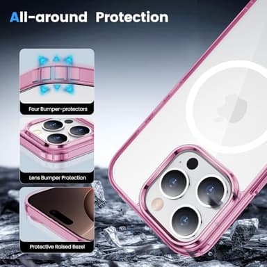 Temdan Designed for iPhone 16 Pro Max Case, [Compatible with Magsafe][Anti-Yellowing][Military-Grade Protection] Shockproof Protection Slim Cover-6.9 inch, Pink - Image 4