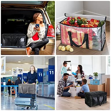 BALEINE 6-Pack Oversized Moving Bags with Reinforced Handles, Heavy-Duty Storage Tote for Clothes, Moving Supplies (Clear, 6-Pack) - Image 3