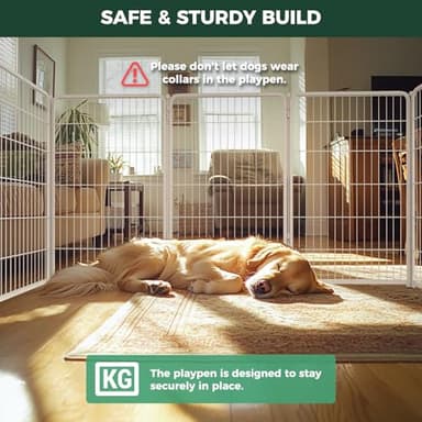 FXW Homeplus Unleashed Indoor Dog Playpen - Stress-Free and Safe Play, Heavy Duty 45 Inch 6 Panels Dog Pen for Large Dogs, White│Patented - Image 6