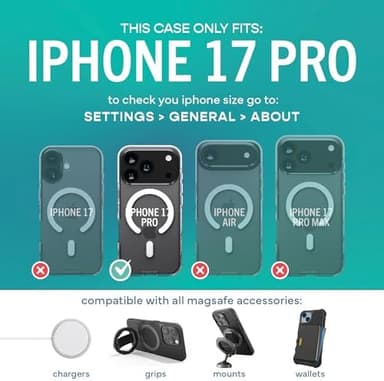 Smartish® iPhone 17 Pro MagSafe Clear Case - Gripmunk Magnetic Slim Case [Lightweight + Protective] Anti-Yellowing Thin Grip Clear Cover for Apple iPhone 17 Pro - Clearly Clear - Image 6
