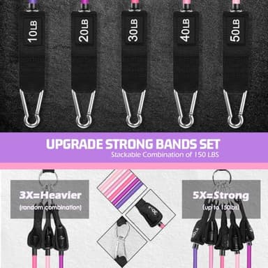 VEICK Resistance Bands, Exercise Bands, Workout Bands, Resistance Bands for Working Out with Handles for Men and Women, Exercising Bands for Fitness Weights Work Out at Home - Image 4